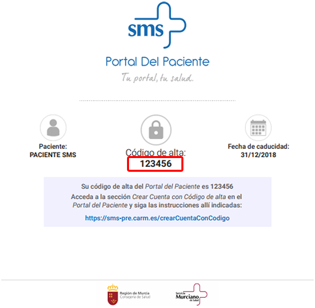 Código de validación